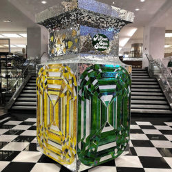 glass mosaic artwork giant bottle perfume