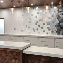 glass mosaic honeycomb hexagon gradation
