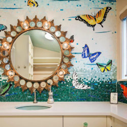 glass mosaic butterflies gradation