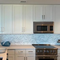 waves hand made glass mosaic kitchen backsplash