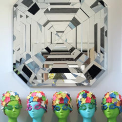 allison eden studios holiday house ny water mill 2019 cabana bath glass mosaic diamond art vintage shower caps
