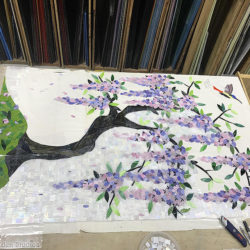 allison eden studios glass mosaic wisteria tree iridescent white