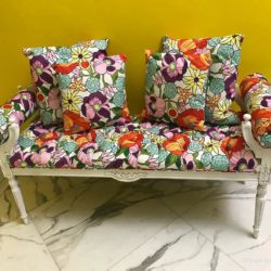 allison eden studios fashion floral fabric couch