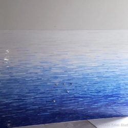 allison eden studios gradation bath glass mosaic tile blue white fade