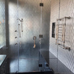 reptile snake skin tile glass mosaic mirror shower by allison eden studios