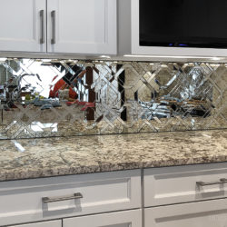 antique mirror mosaic tile backsplash by allison eden studios