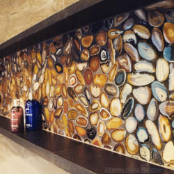 Natural Agate Stone Shower Niche Mosaic Tile By Allison Eden Studios
