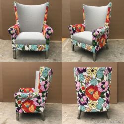 floral mosaic inspired textile chair cover