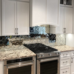 antique mirror kitchen backsplash tile by Allison Eden Studios